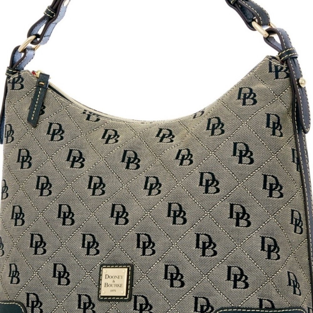 Dooney & Bourke Gray and Black Monogram Shoulder Bag